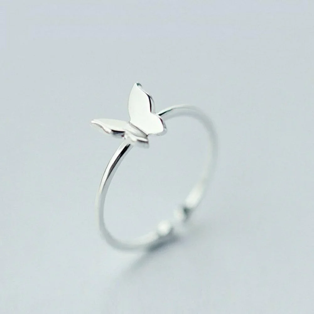 NWOT Dainty Silver Butterfly Ring